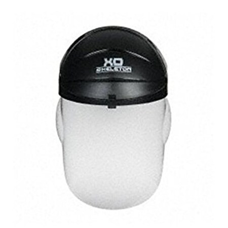 Mcr Safety XO Skeleton Nylon Ratchet Headgear with Clear Faceshield, Black Matte 135-104